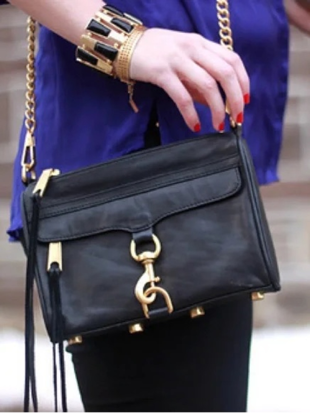 Rebecca Minkoff Black Leather Mini M.A.C. crossbody shoulder bag